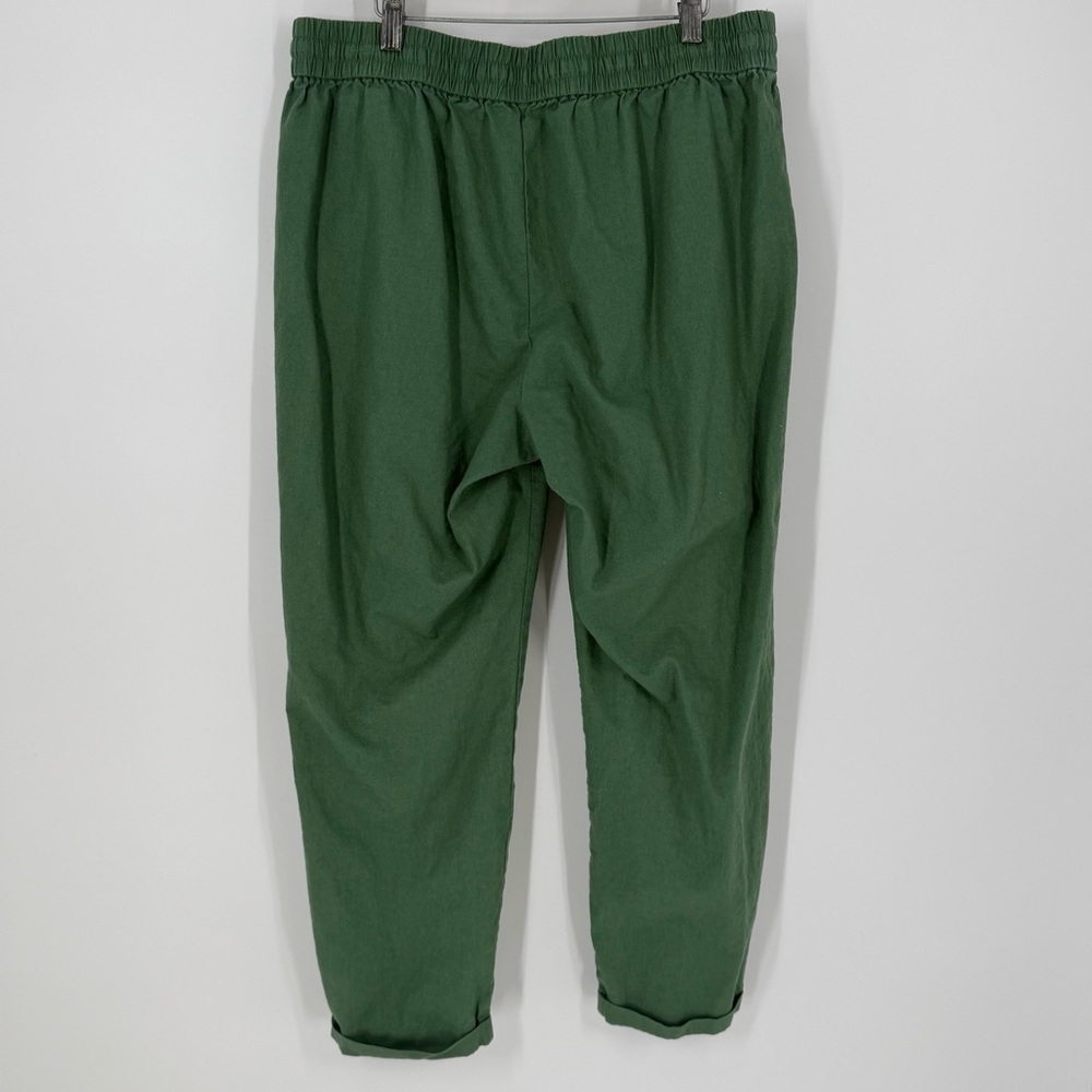 J.Crew Green Linen Cotton Drawstring Pants 12 Spring 2024 Preppy Coastal Casual - Picture 7 of 14